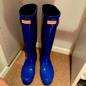 High Gloss Blue Size 7 /38 Hunter Rainboots/wellies